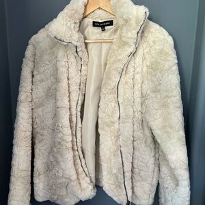 Blu Pepper Cream Teddy Jacket Plush Faux Fur